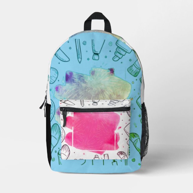 Glam Beauty: Unique Makeup Design Bag" Printed Backpack (Front)