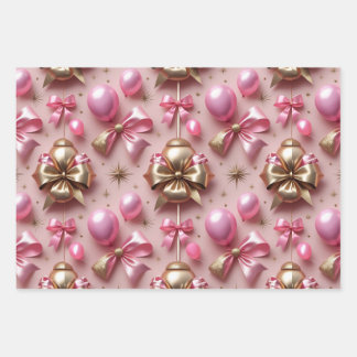 Glam Birthday Pattern Wrapping Paper Sheet