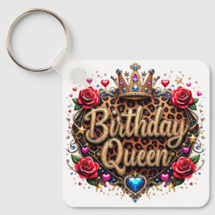 Glam Birthday Queen Crown Keychain