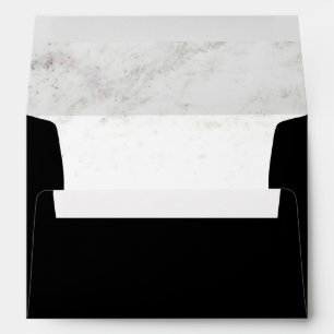 Glam Black and Marble with Gold Text Envelope