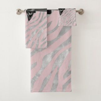 Glam Black Bow Diamond rose Silver Zebra Print