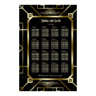 Glam Black Gold Great Gatsby 20s Seating Chart