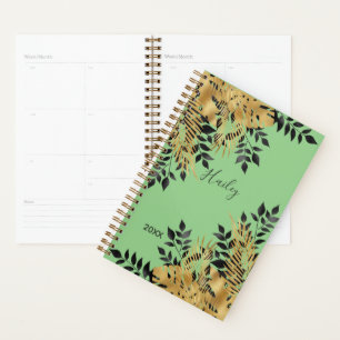 Glam Black & Gold Tropical Feuilles