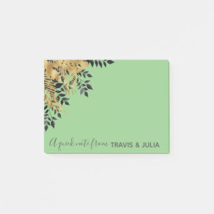 Glam Black & Gold Tropical Leaves   Post-it Notes