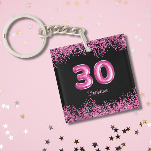 Glam Black Pink Foil 30e fête d'anniversaire