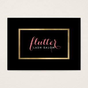 Glam Black Pink Gold Lash Salon carte de soins pos