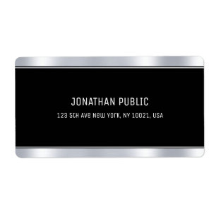 Glam Black Silver Elegant Modèle Modern Shipping