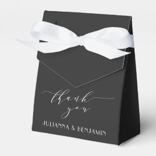 Glam Black White Modern Elegant Wedding Favour Favor Box