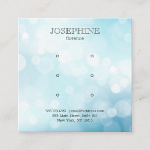 Glam Blue Bokeh Jewellery 3 Stud Earring Display Square Business Card