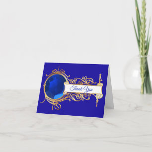 Glam Blue Sapphire Merci Carte Note