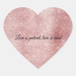 Glam Blush Pink Glitzy Sparkle Heart Sticker