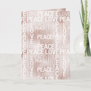 Glam Blush Pink Peace Love Card