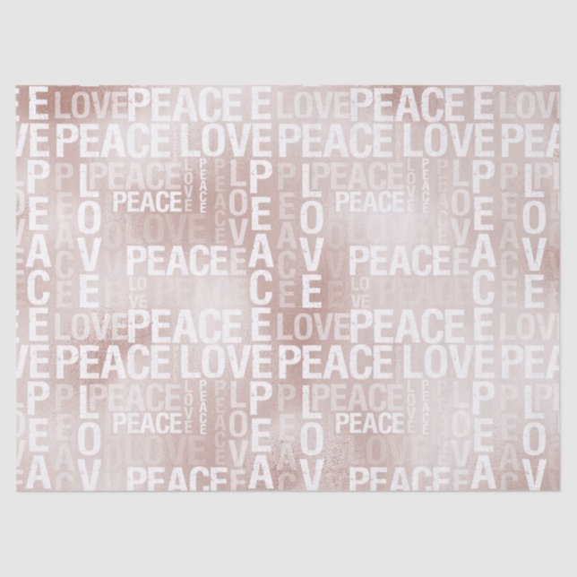 Glam Blush Pink Peace Love       Tissue Paper (Front)