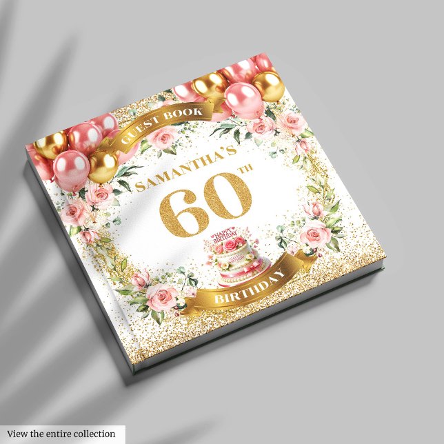 Glam Boho 60th Birthday Guest Book Watercolor Art (Glam Boho 60th Birthday Guest Book Watercolor Art

)