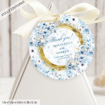 Glam Boho Dusty Blue Gold Wedding Thank You Tag<br><div class="desc">✅ For matching items search 192W in my collections ✅ Add the perfect finishing touch to your wedding favours with our elegant boho watercolor wedding gift tags, favour tags, and thank you tags. Designed in soft dusty blue, light blue, and pastel blue hues with shimmering gold accents, these tags bring...</div>