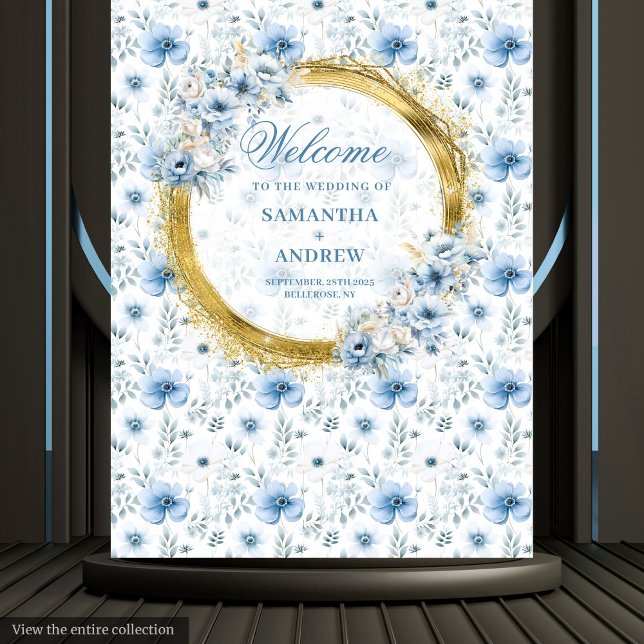 Glam Boho Pastel Blue Gold Wedding Photo Prop Tapestry (Glam Boho Pastel Blue Gold Wedding Photo Prop Tapestry)