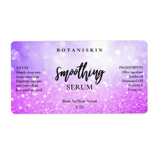 Glam Bokeh violet bleu visage Étiquettes