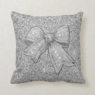 Glam Bow Pillow. Throw Pillow