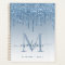 Glam Bright Blue Glitter Drips Girly Monogram 2021