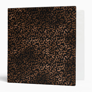 Glam Brown Black Leopard Print Binder