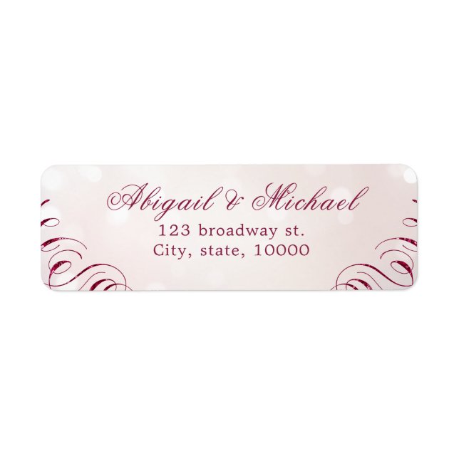 Glam burgundy calligraphy vintage wedding (Front)