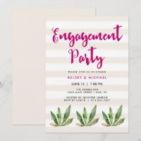 Glam Cactus Engagement Party Invitation