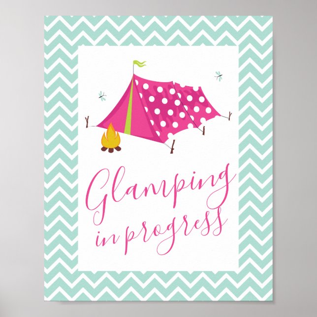 Glam Camp Spa Makeover Birthday Poster (Front)