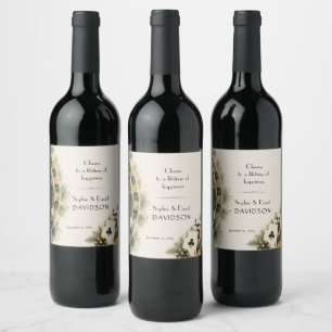 Glam Casino Las Vegas Roaring 20s Gatsby Wedding Wine Label