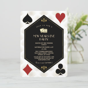 Glam Casino Vegas Gold Gatsby New Year's Eve  Invitation