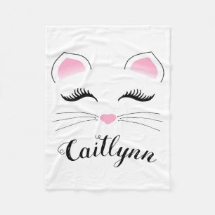 Glam Cat Face Fleece Blanket