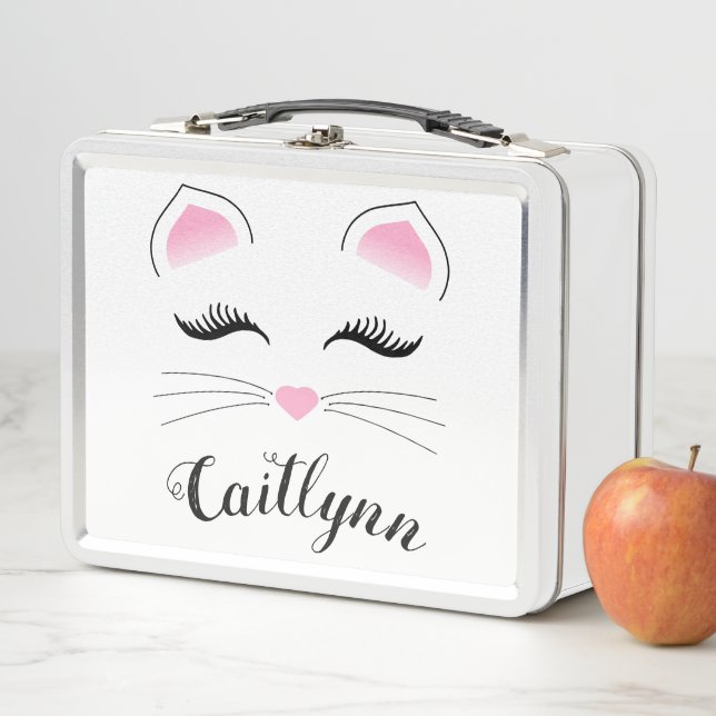 Glam Cat Face Metal Lunch Box (In Situ)