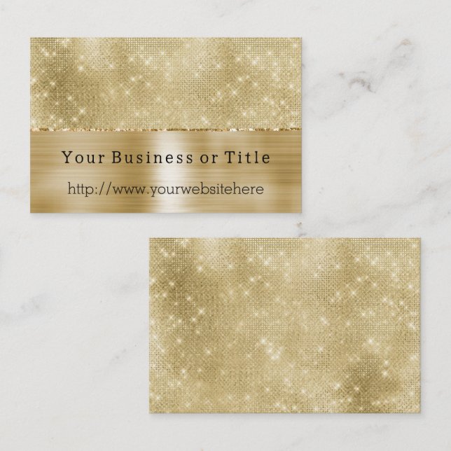 Glam Champagne Gold Glitzy Diamonds Business Card (Front/Back)