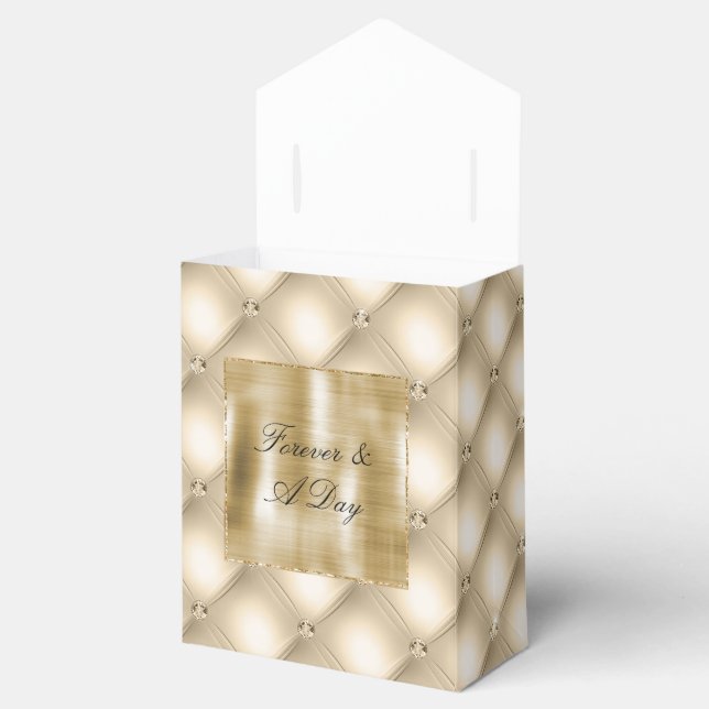 Glam Champagne Gold Glitzy Diamonds Favor Box (Opened)