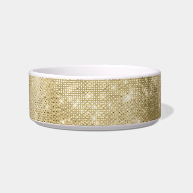 Glam Champagne Gold Glitzy Sparkle Bowl (Front)