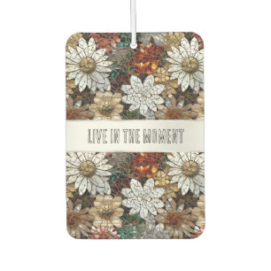 Glam Champagne Gold Red White Flowers Air Freshener