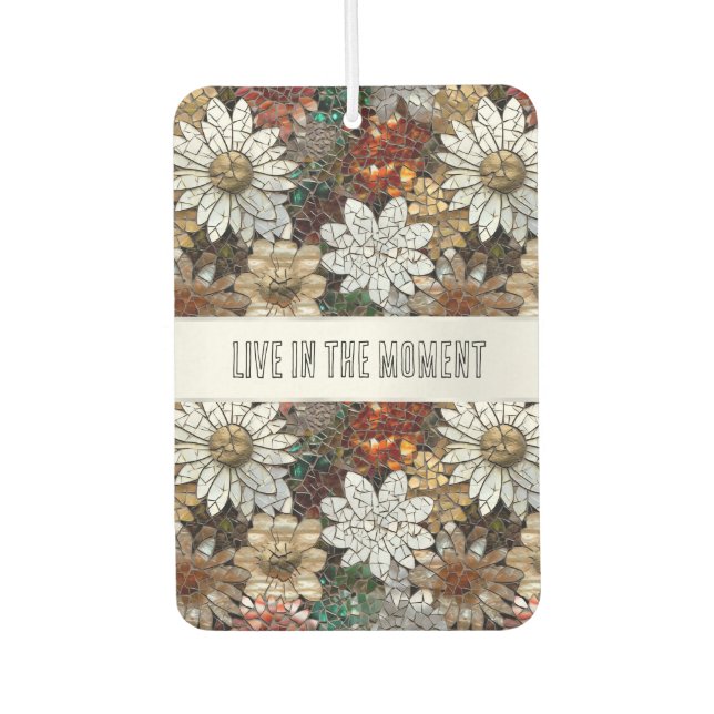 Glam Champagne Gold Red White Flowers Air Freshener (Front)
