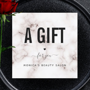 Glam Champagne Marble Elegant Beauty Salon Logo