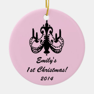 Glam Chandelier Chic Personalized Name Ornament