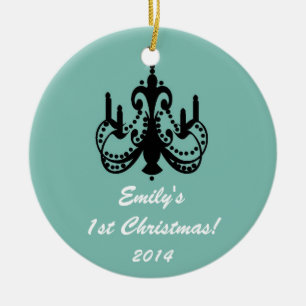 Glam Chandelier Chic Personalized Name Ornament