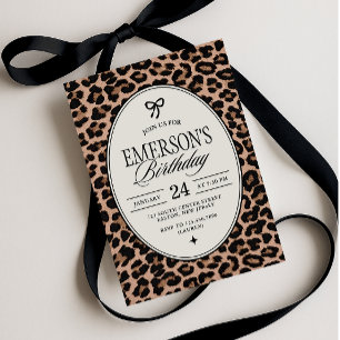 Glam Cheetah Print Birthday Party Invitation