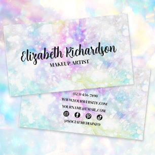 Glam Chic Colorful Sparkly Crystal Diamond Rainbow Business Card
