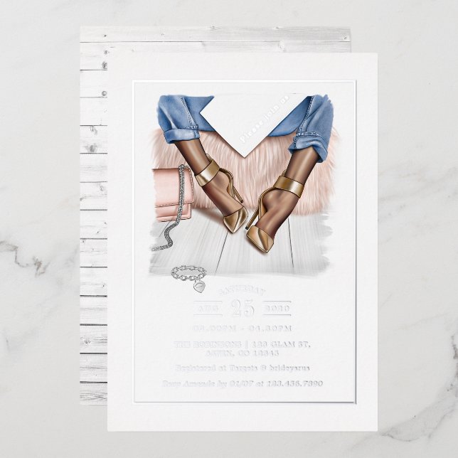 Glam Chic Fashion Show Foil Invitation (Recto/Verso)