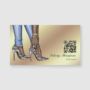 Glam Chic Gold Fashion Designer QR Code Business