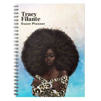 Glam Chic Leopard Skin Afro-American Notebook