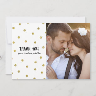 Glam Confetti Faux Foil Wedding Thank You Card