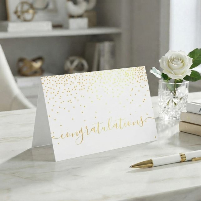 Glam Confetti Script Congratulations Foil Card (Creator Uploaded)