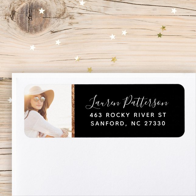 Glam Custom Photo Graduation Return Address (Creator Uploaded)