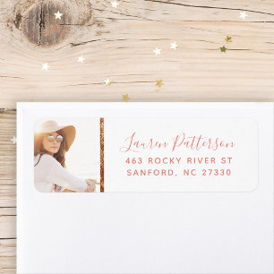 Glam Custom Photo Graduation Return Address