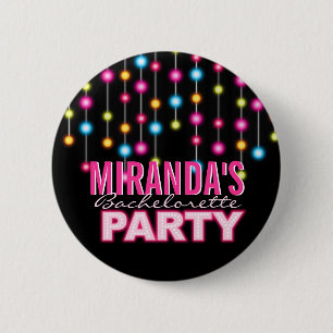 Glam Dance Lights Bachelorette Party Button