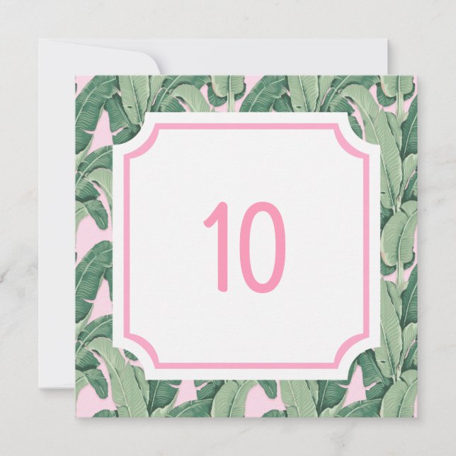 Glam d'été rose | Numéro de table (Devant)